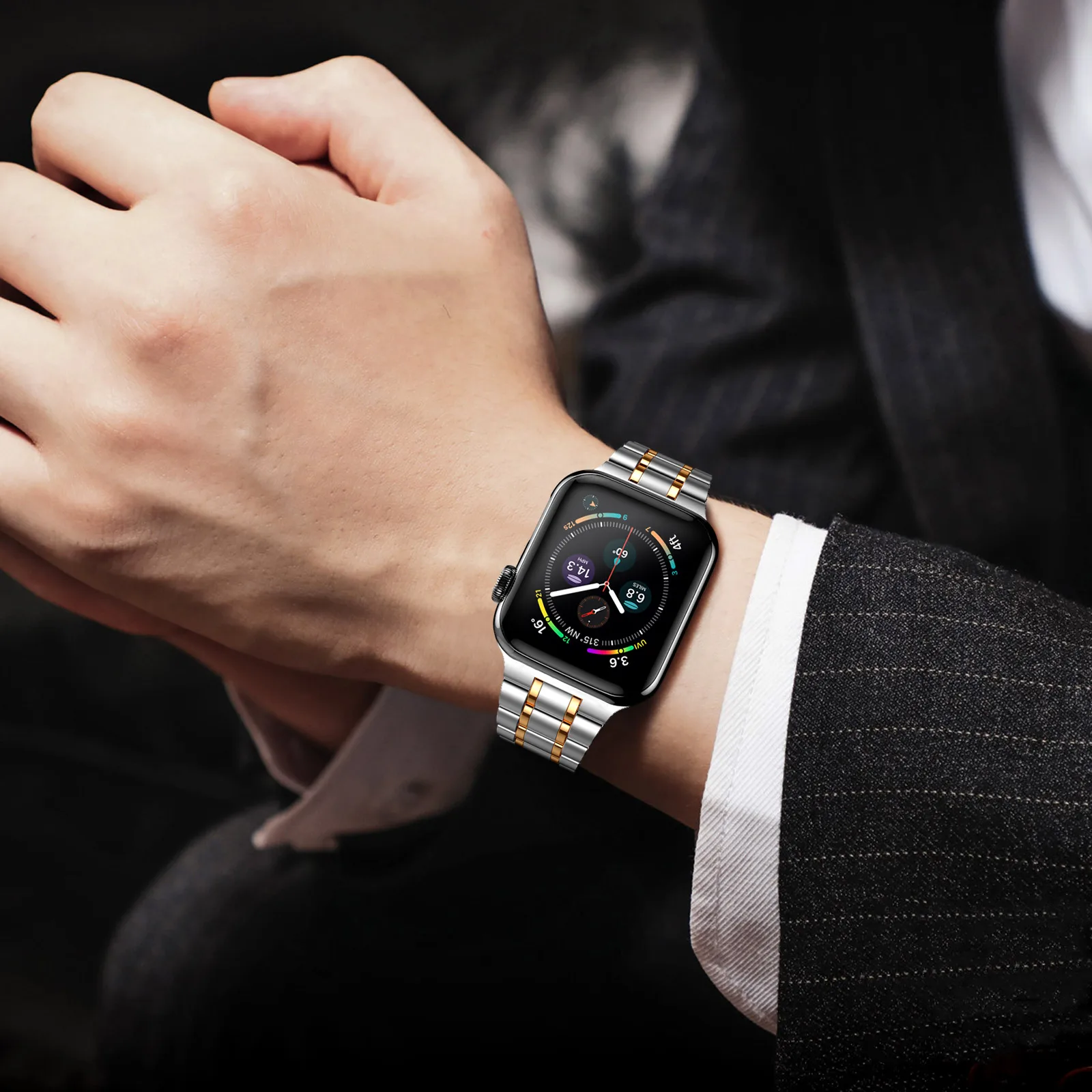 Stainless Steel Strap for Apple watch band 44mm 40mm 45mm 41mm 42mm 38mm 3 4 5 6 SE 44 mm Metal bracelet iWatch Series 7 45 mm