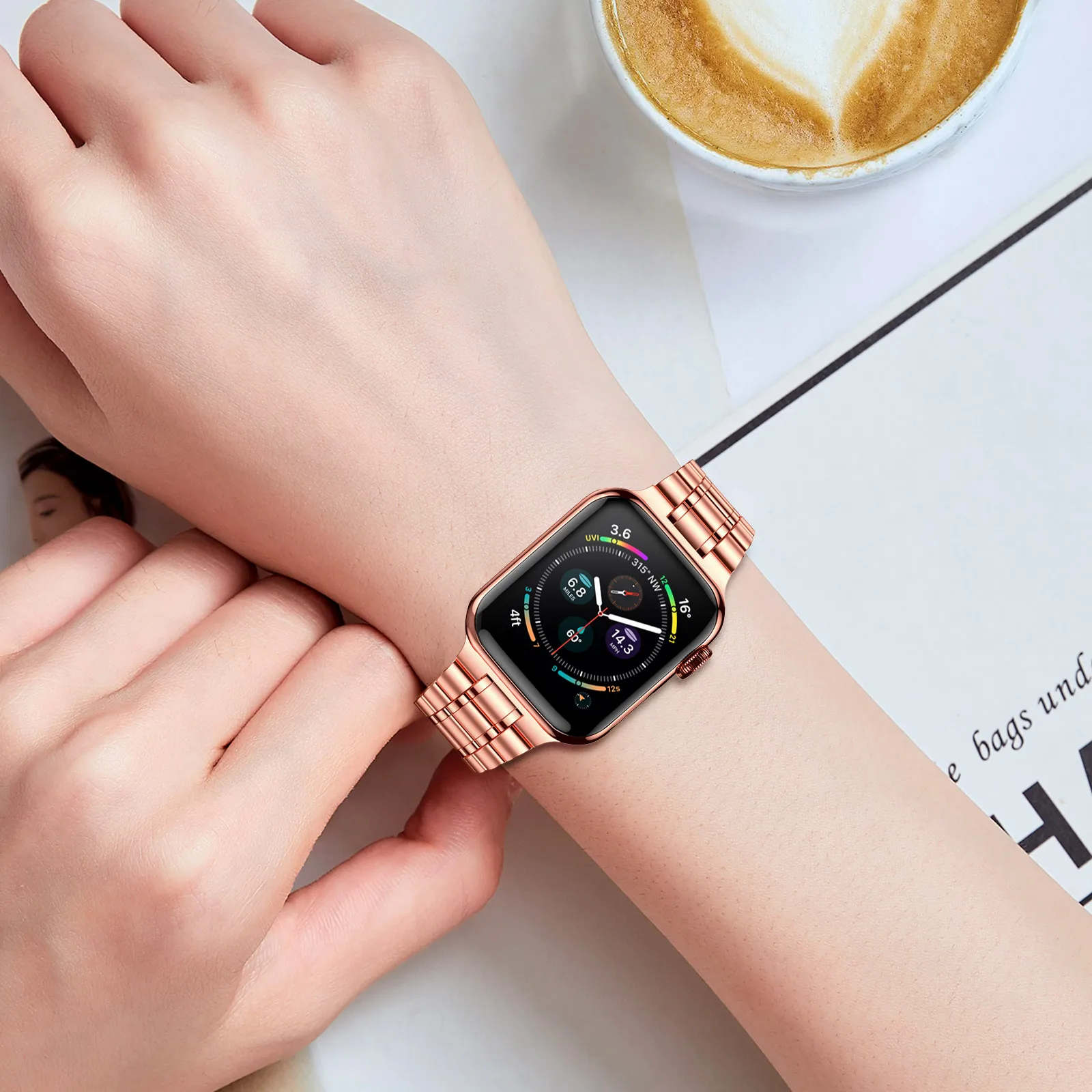 Stainless Steel Strap for Apple watch band 44mm 40mm 45mm 41mm 42mm 38mm 3 4 5 6 SE 44 mm Metal bracelet iWatch Series 7 45 mm