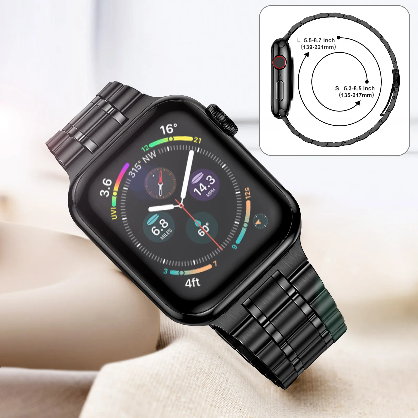 Stainless Steel Strap for Apple watch band 44mm 40mm 45mm 41mm 42mm 38mm 3 4 5 6 SE 44 mm Metal bracelet iWatch Series 7 45 mm