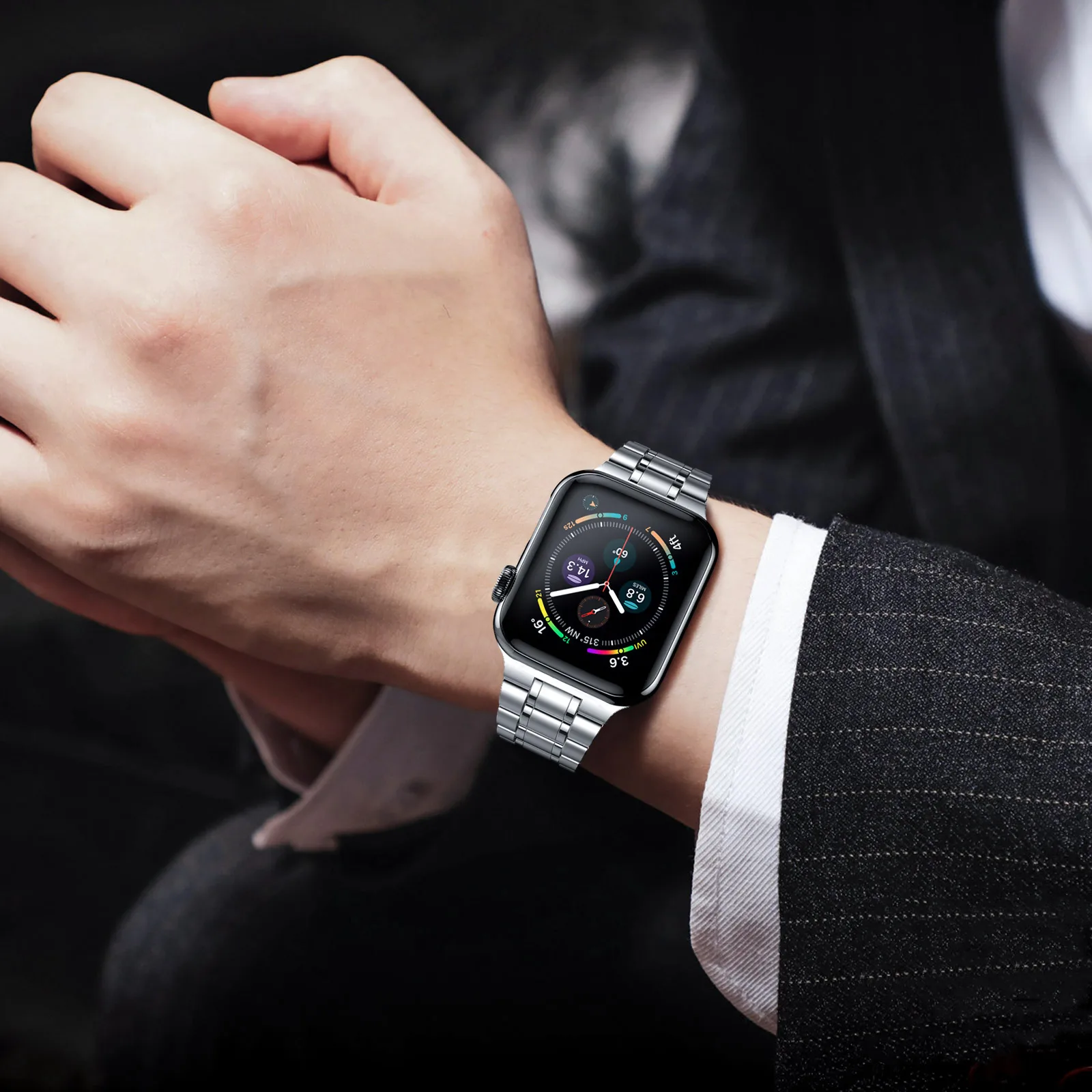Stainless Steel Strap for Apple watch band 44mm 40mm 45mm 41mm 42mm 38mm 3 4 5 6 SE 44 mm Metal bracelet iWatch Series 7 45 mm