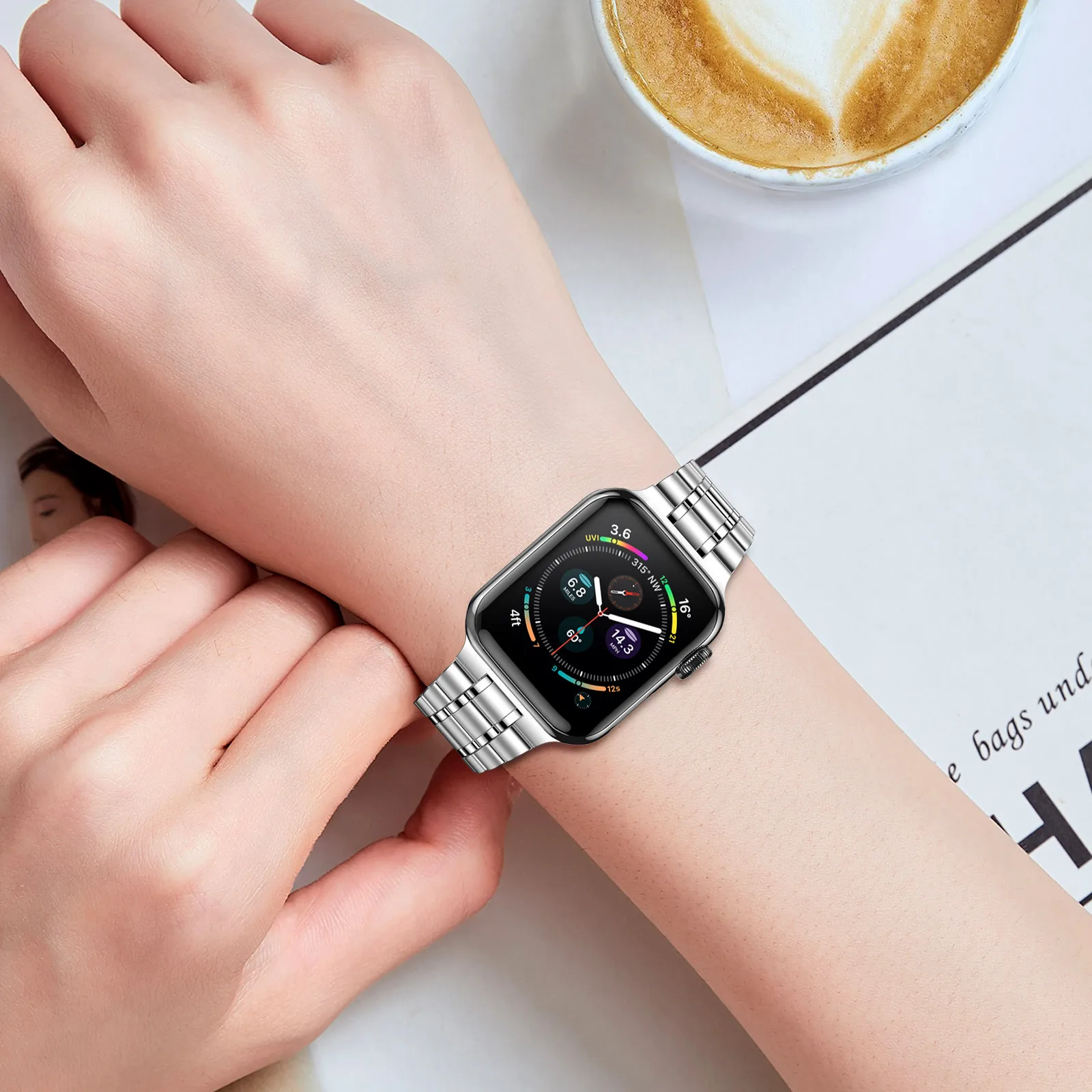 Stainless Steel Strap for Apple watch band 44mm 40mm 45mm 41mm 42mm 38mm 3 4 5 6 SE 44 mm Metal bracelet iWatch Series 7 45 mm