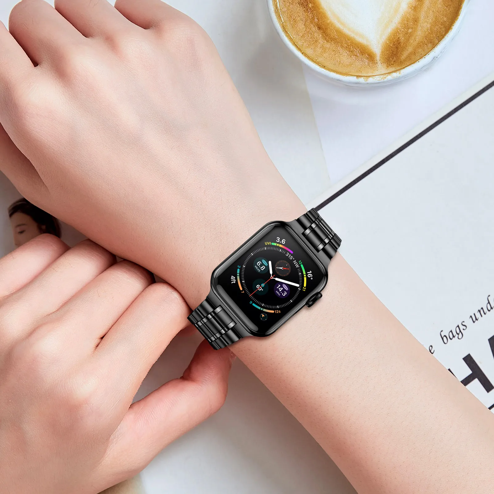 Stainless Steel Strap for Apple watch band 44mm 40mm 45mm 41mm 42mm 38mm 3 4 5 6 SE 44 mm Metal bracelet iWatch Series 7 45 mm