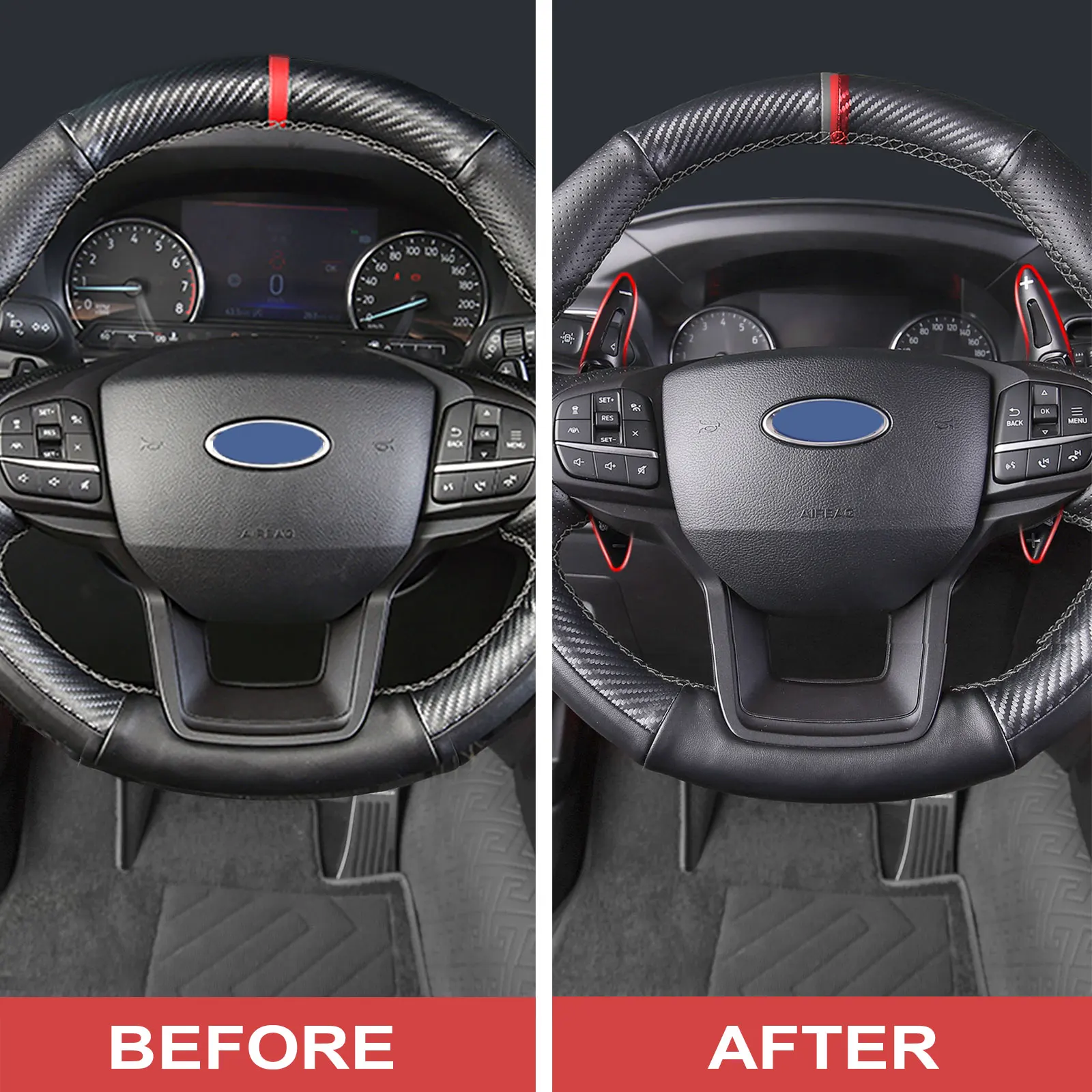 JHO Car Steering Wheel Shifter Extension Paddle for Ford Explorer 2020 2021 Base XLT Limited Platinum Interior Accessories