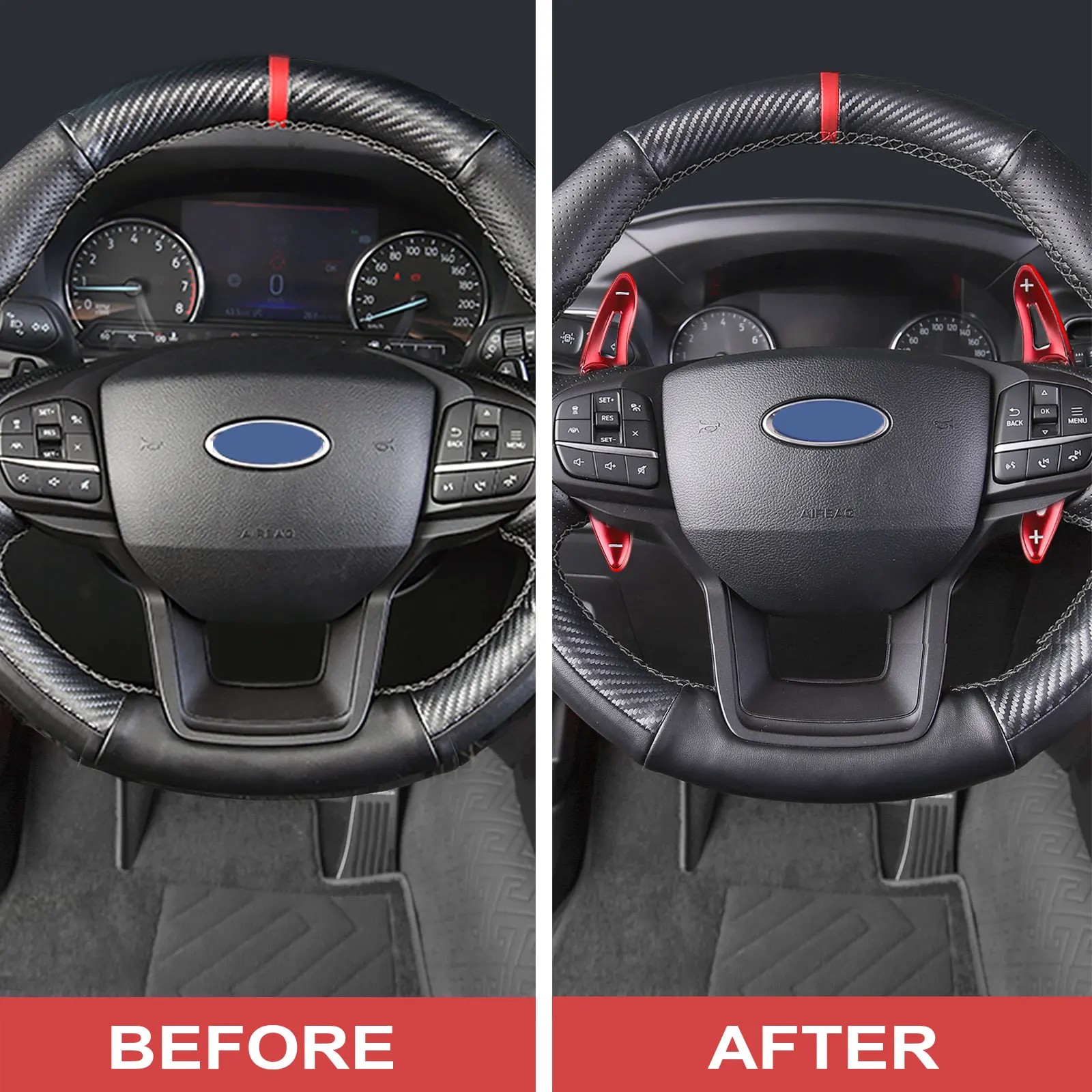 JHO Car Steering Wheel Shifter Extension Paddle for Ford Explorer 2020 2021 Base XLT Limited Platinum Interior Accessories