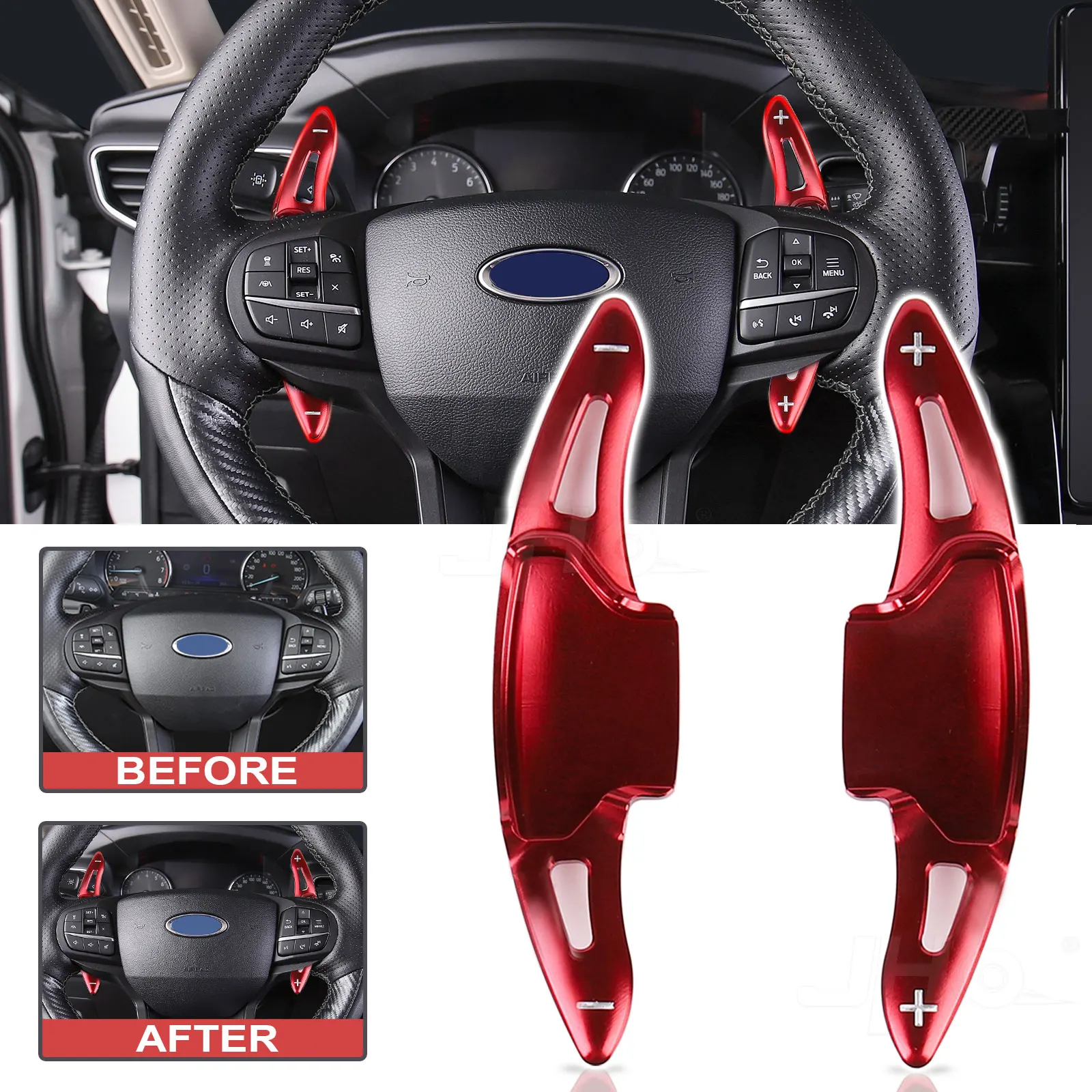 JHO Car Steering Wheel Shifter Extension Paddle for Ford Explorer 2020 2021 Base XLT Limited Platinum Interior Accessories