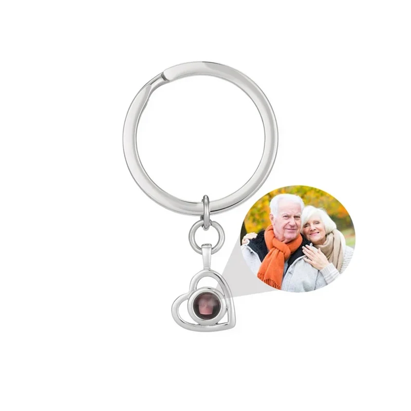 Dascust Custom Picture Projection Keychain Fashion Personality Pet Photo Projection Key Chain Customized Women Fathers Day Gifts