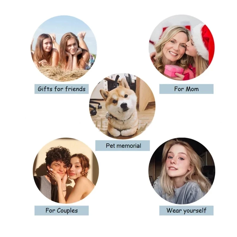 Dascust Custom Picture Projection Keychain Fashion Personality Pet Photo Projection Key Chain Customized Women Fathers Day Gifts