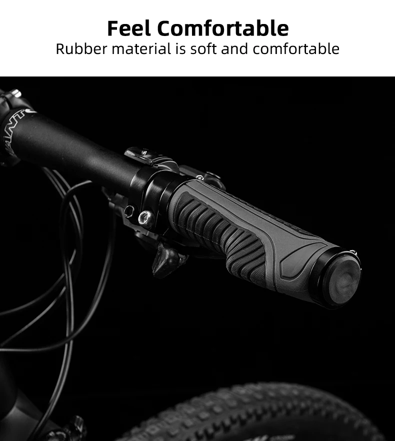 ROCKBROS Bicycle Handlebar Grips Double Lock Soft Rubber Handlebar Grips Anti-slip Shock-absorption Grips MTB Bike Accessories