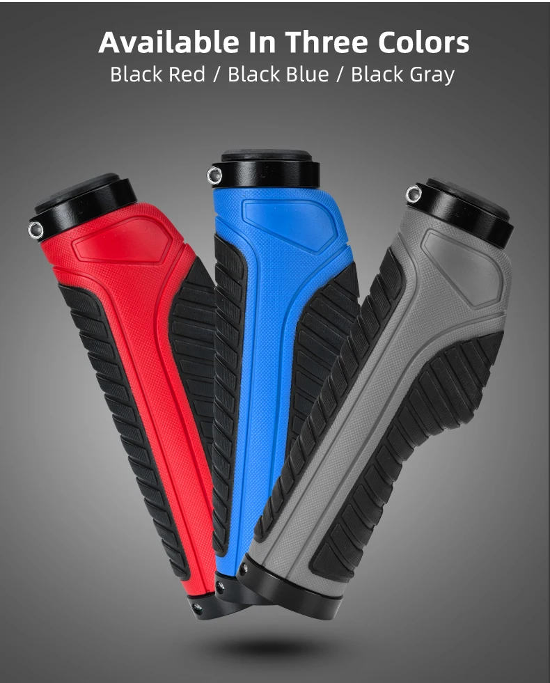 ROCKBROS Bicycle Handlebar Grips Double Lock Soft Rubber Handlebar Grips Anti-slip Shock-absorption Grips MTB Bike Accessories