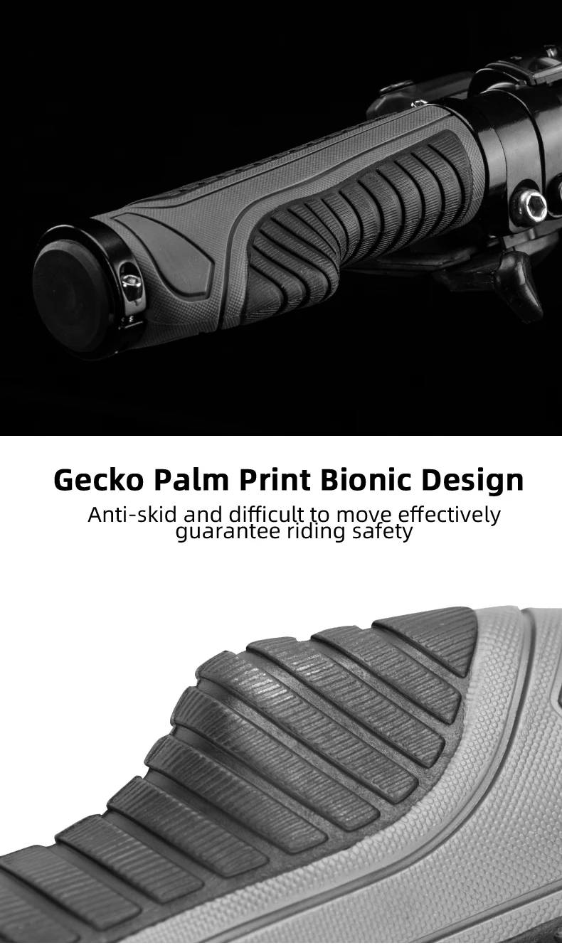 ROCKBROS Bicycle Handlebar Grips Double Lock Soft Rubber Handlebar Grips Anti-slip Shock-absorption Grips MTB Bike Accessories