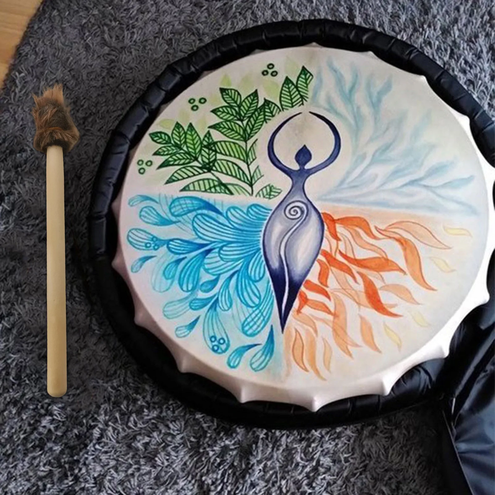 Shaman Drum Handmade Shamanic Drum Music Spiritual Bass Drum For Spiritual Music Sound Healing Adult Drum Reflection And