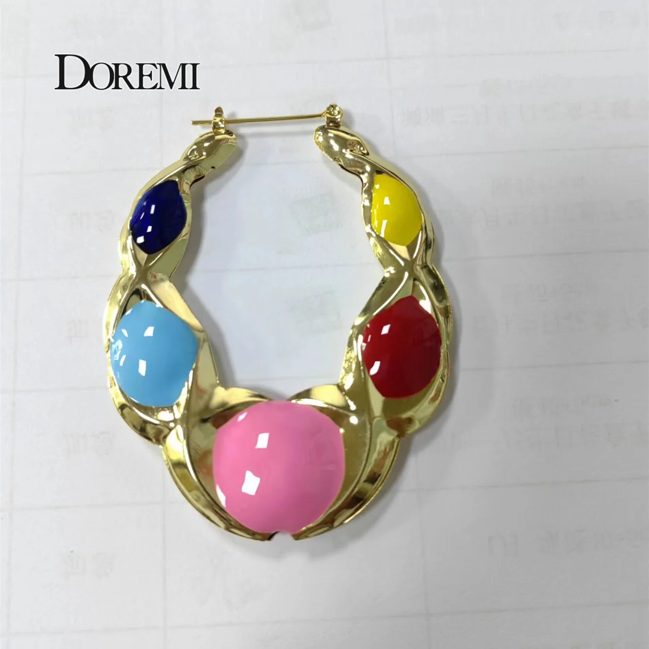 DOREMI Enamel Colorful Multishape Bamboo Earrings Hiphop Customize Color Earring Bamboo Style Custom Earrings for Women Gifts