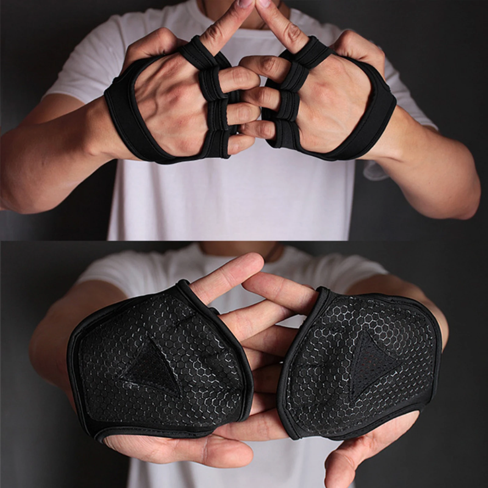 Lifting Palm Dumbbell Grips Pads Unisex Anti Skid Weight Cross Training Gloves Gym Workout Fitness Sports For Hand Protector
