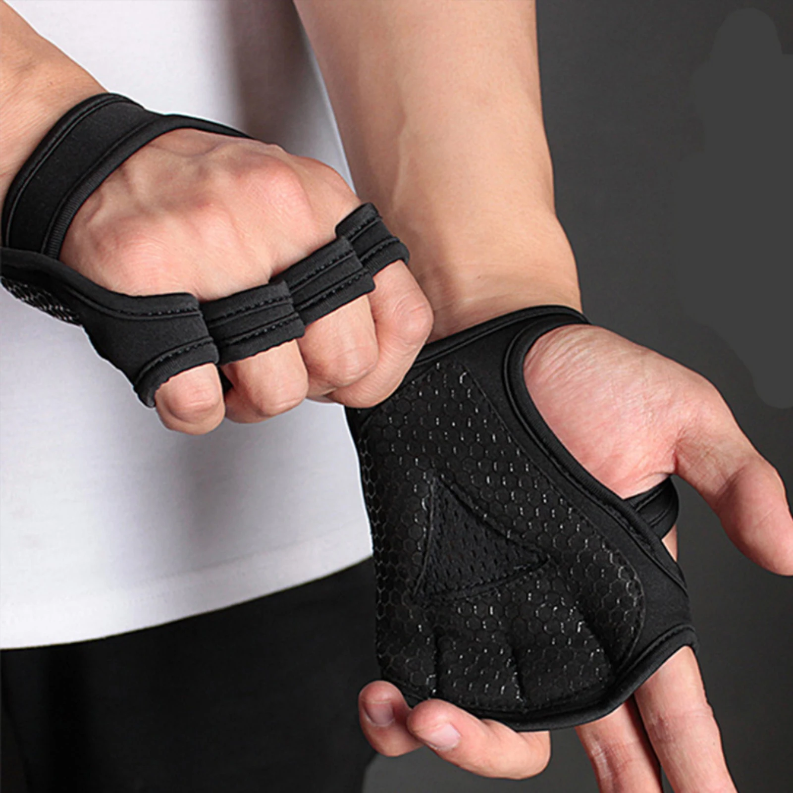 Lifting Palm Dumbbell Grips Pads Unisex Anti Skid Weight Cross Training Gloves Gym Workout Fitness Sports For Hand Protector