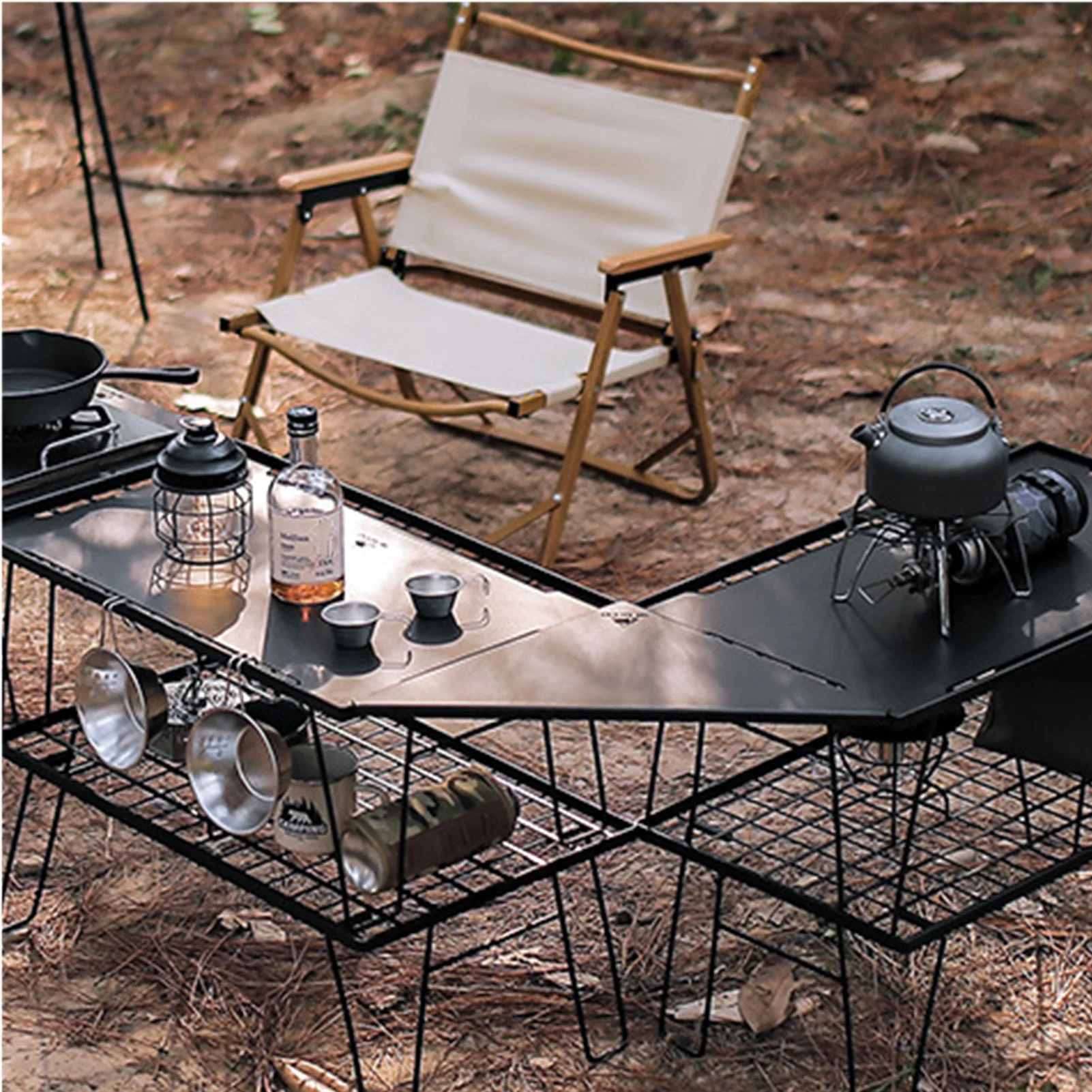 Table Top Board Stable Tabletop Solid Steel Desk Table Top Countertop for Camping Steel Table Top Grid Table Cover for BBQ