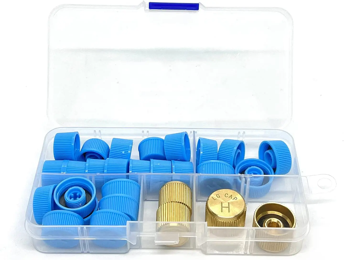 28pcs Car A/C Valve Cap, R134a R12 Service Valve High/Low Side Dust Cap, A/C Line Valve Core Cap M9 M10