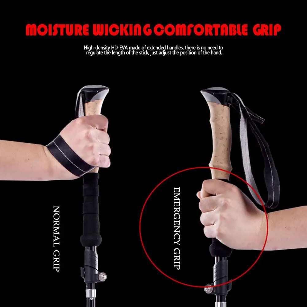 Trekking Sticks Folding Hiking Poles Walking Stick With Quick Lock Outdoor Trekking Pole For Hiking Camping Easy To Grip 1Pc