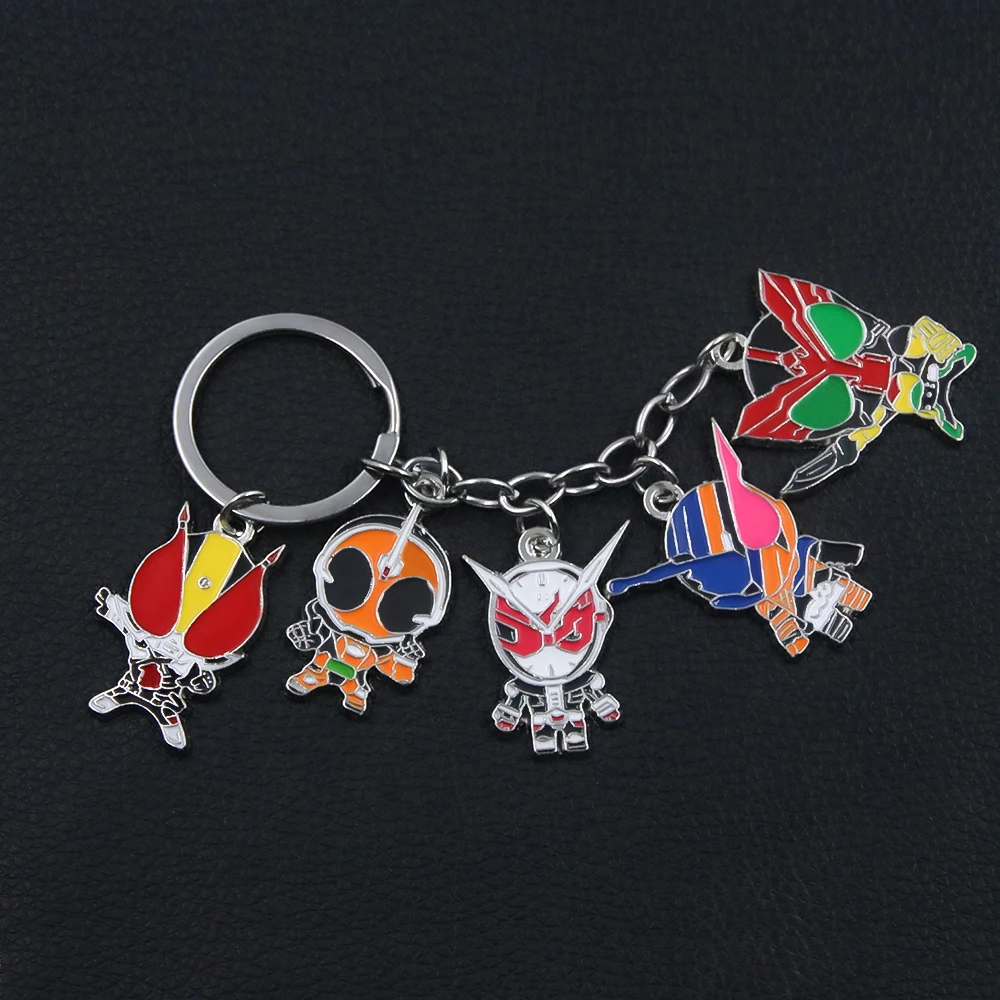 Anime Masked Kamen Rider Keychains Cartoon Cute Figure Metal Pendant Key Chain For Men Women Christmas Gift Cosplay Jewelry