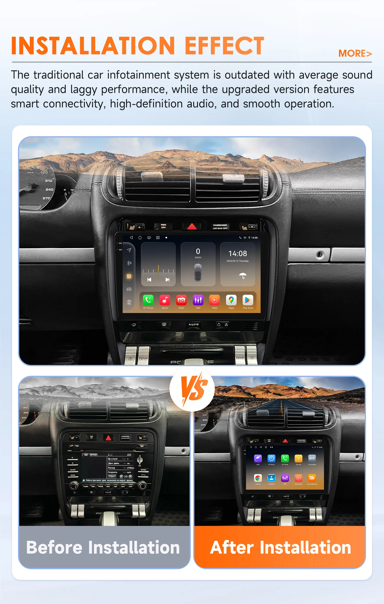 Hizpo Android 14 Car Radio for Porsche Cayenne 1 2002-2010 Multimedia Video Player 2din 4G Navigation Carplay Head Unit No DVD