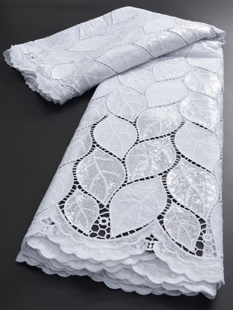 White African Water Soluble Lace Fabric 5Yards 2024 French Nigerian Guipure Cord Lace Fabric For Women Dress Wedding TY3022