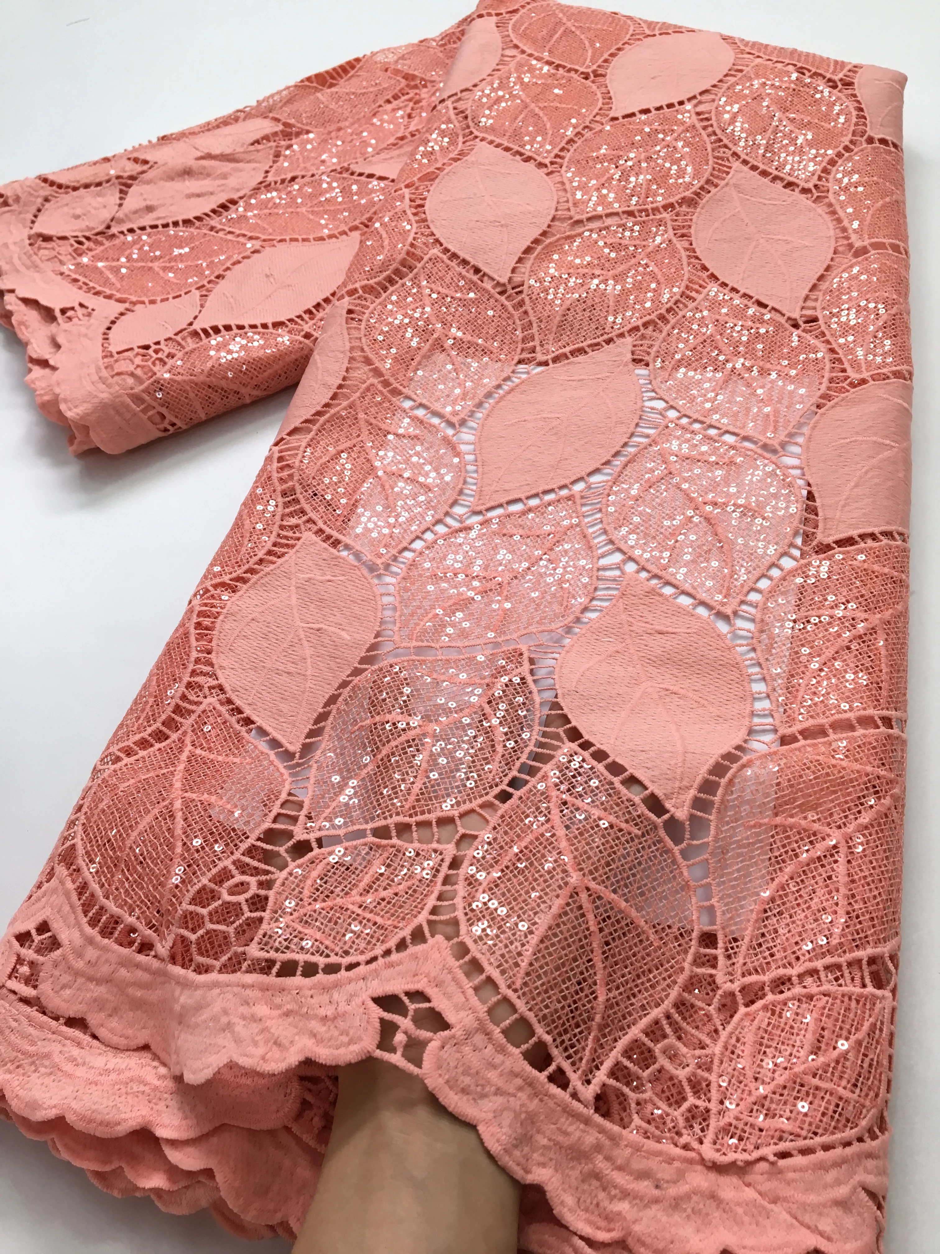 White African Water Soluble Lace Fabric 5Yards 2024 French Nigerian Guipure Cord Lace Fabric For Women Dress Wedding TY3022