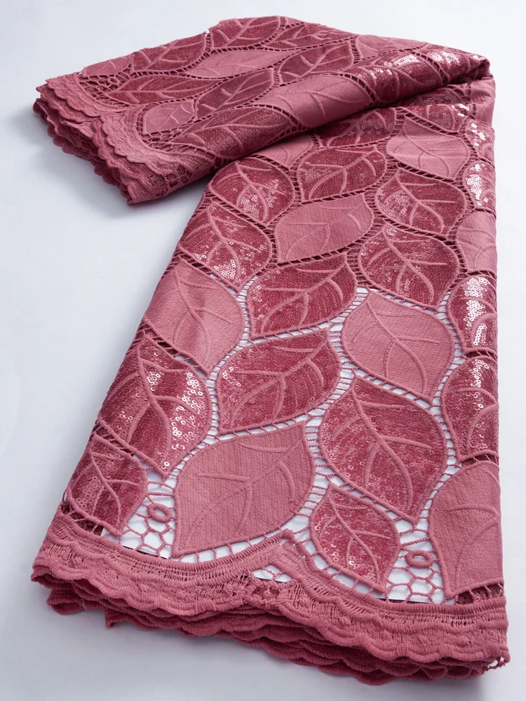 White African Water Soluble Lace Fabric 5Yards 2024 French Nigerian Guipure Cord Lace Fabric For Women Dress Wedding TY3022