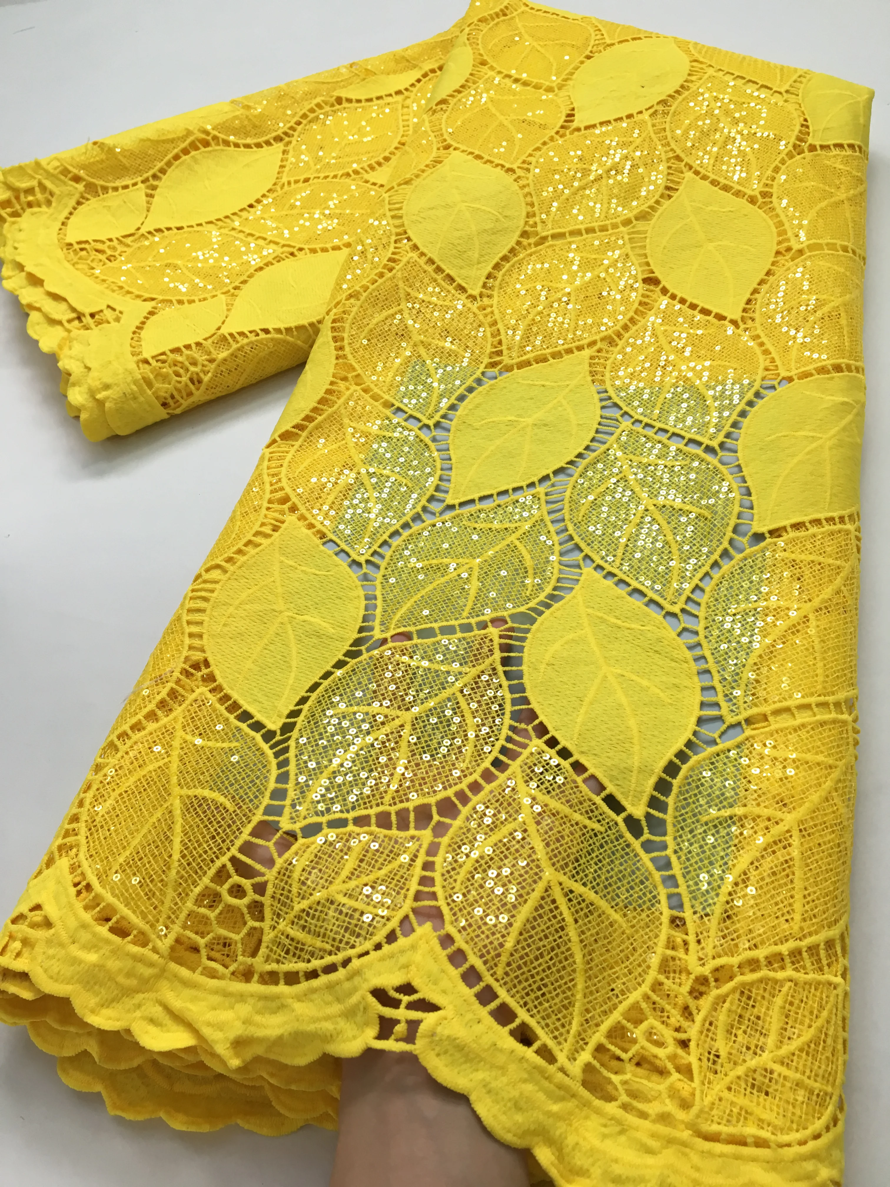 White African Water Soluble Lace Fabric 5Yards 2024 French Nigerian Guipure Cord Lace Fabric For Women Dress Wedding TY3022