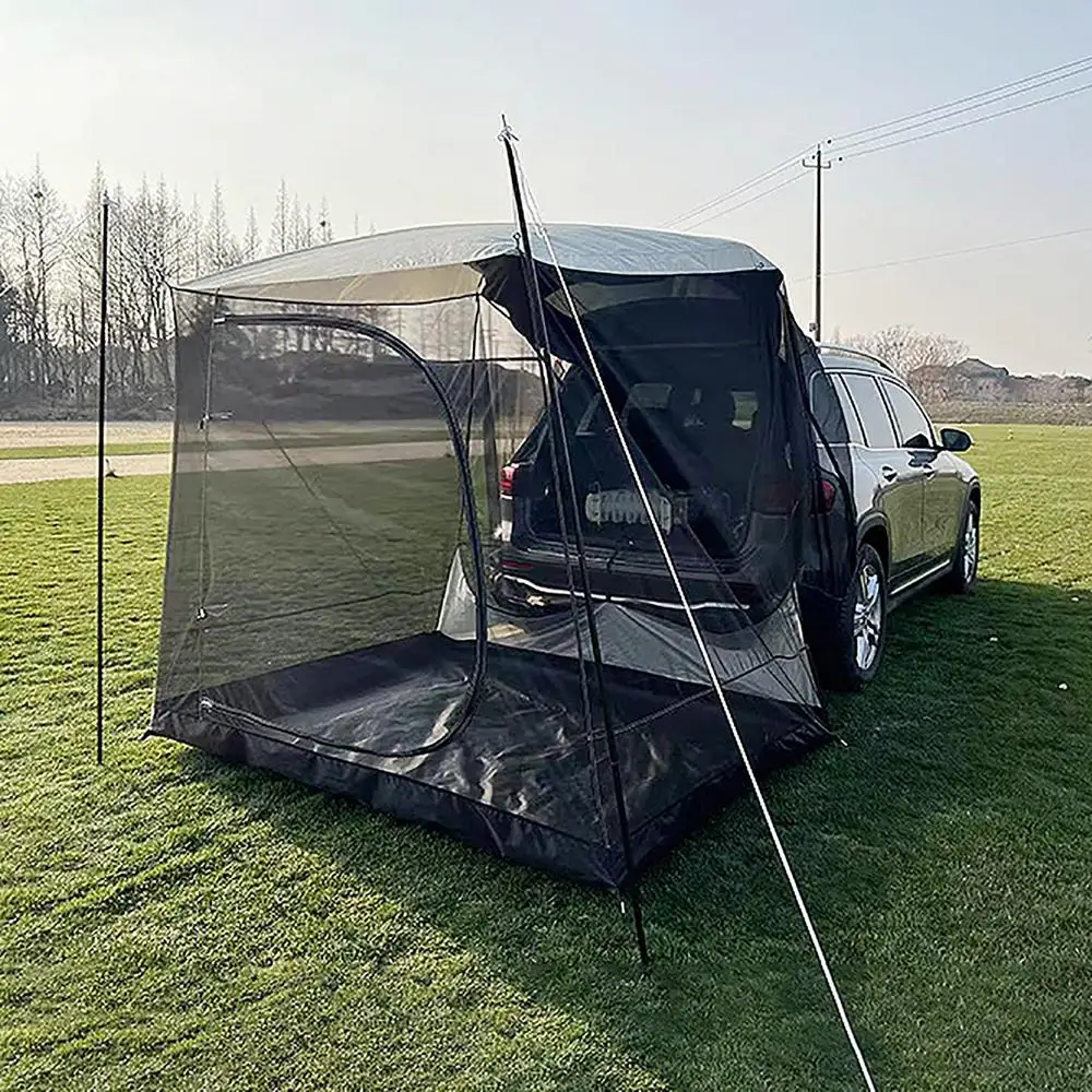 5-6 Person Car Truck Tent For Camping SUV MPV Car Rear Tent Waterproof Auto Tail Tent Awning Beach Sunshade For Self-driving