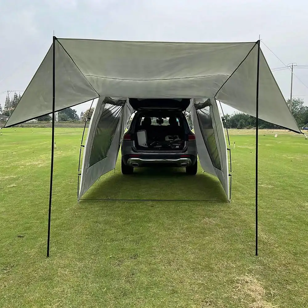 5-6 Person Car Truck Tent For Camping SUV MPV Car Rear Tent Waterproof Auto Tail Tent Awning Beach Sunshade For Self-driving