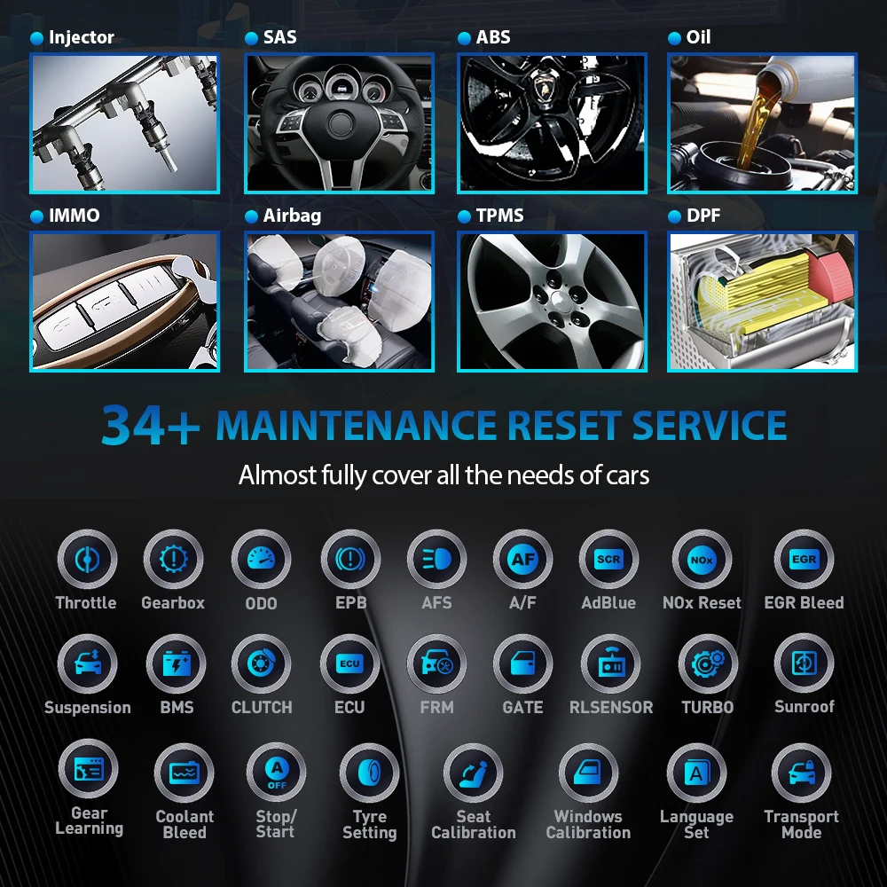 MUCAR VO8 Profession Auto OBD2 Scanner Full System 34 Reset ECU Coding Action Test Car Diagnostic Tools