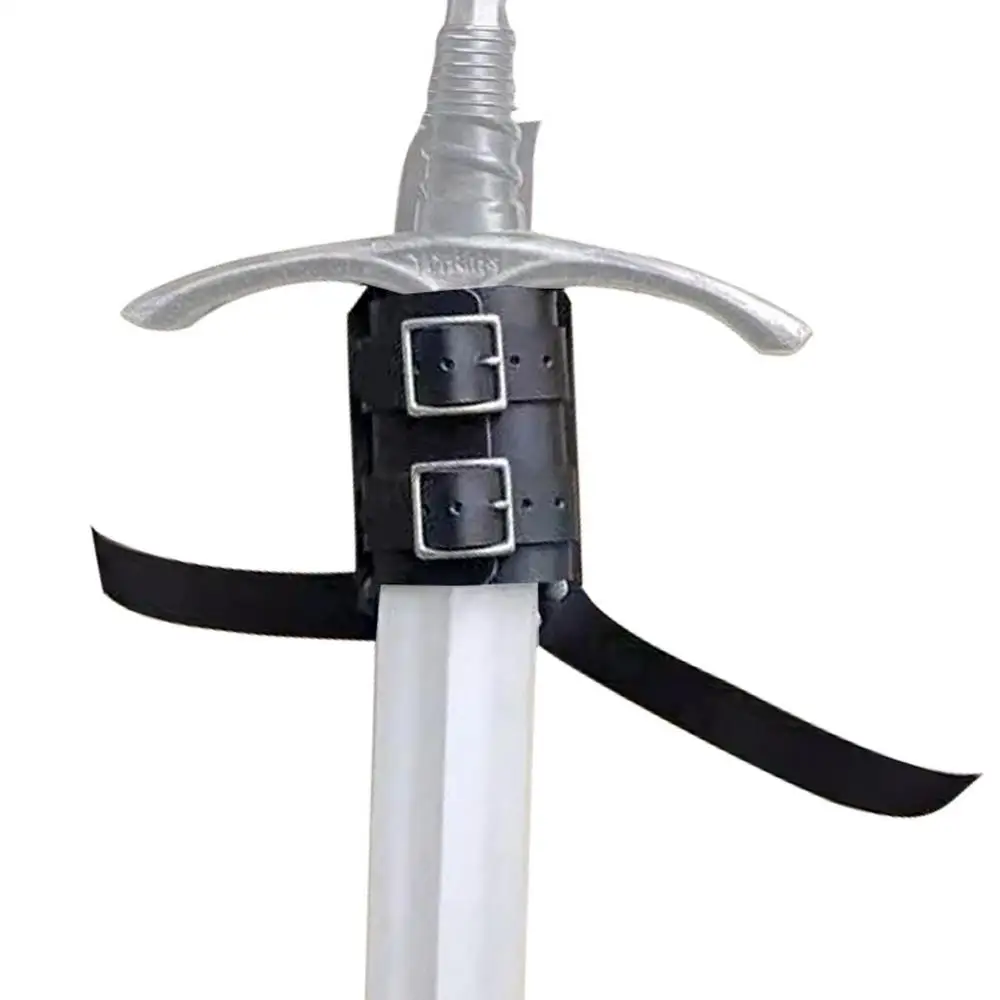 Vintage Medieval Swords Back Holster PU Leather Swords Strap Belt For Back Adjustable Shoulder Strap Swords Holder Weapons Case