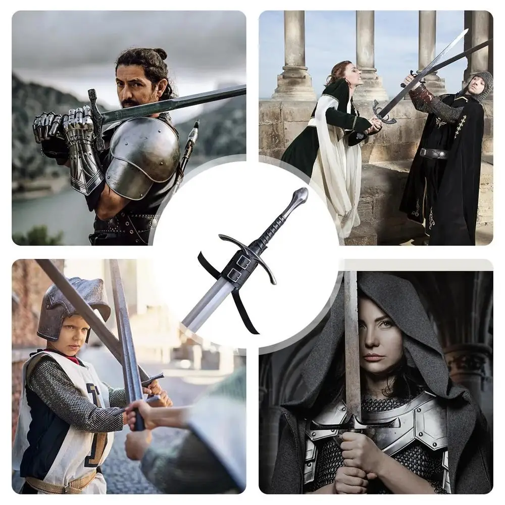 Vintage Medieval Swords Back Holster PU Leather Swords Strap Belt For Back Adjustable Shoulder Strap Swords Holder Weapons Case