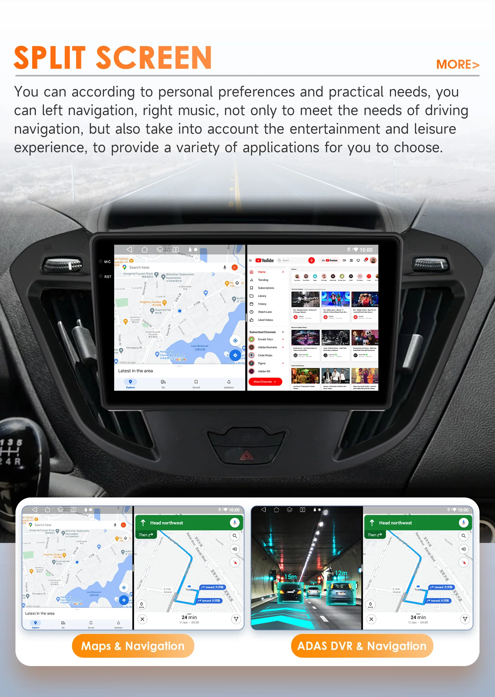 Hizpo 8G 128G Android Auto Carplay Car Radio For Ford Transit Tourneo Custom 2013-2021 Multimedia Video Player Navigation GPS BT