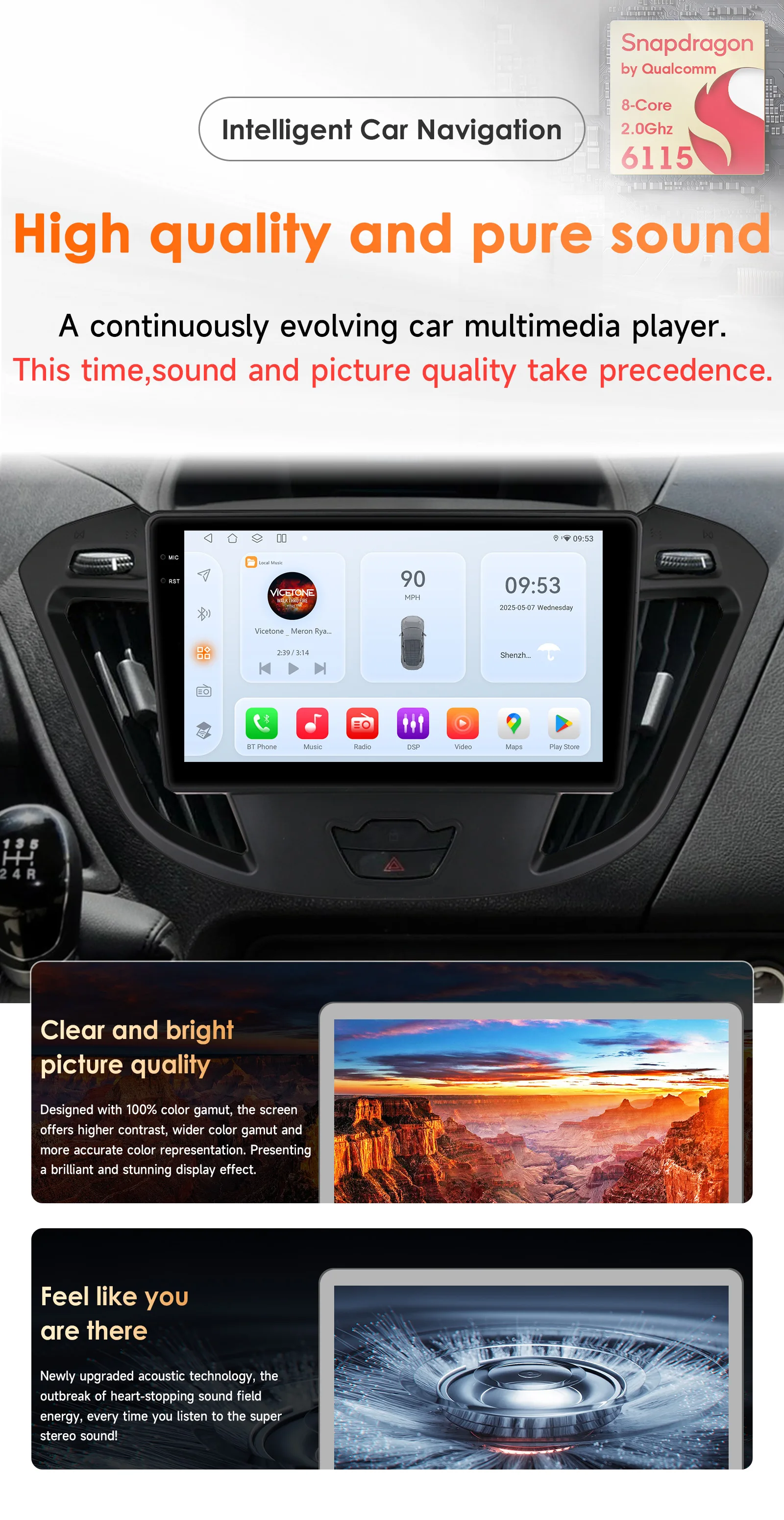 Hizpo 8G 128G Android Auto Carplay Car Radio For Ford Transit Tourneo Custom 2013-2021 Multimedia Video Player Navigation GPS BT