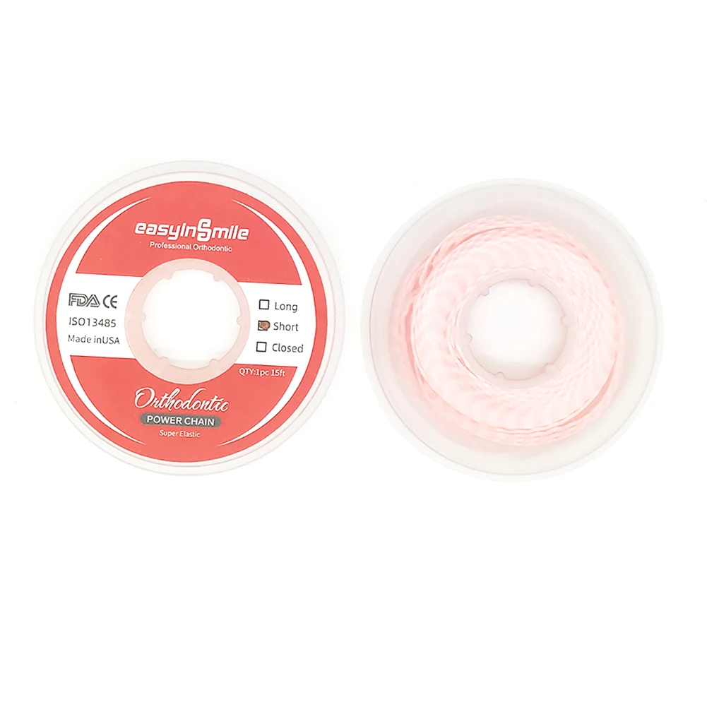 15Feet/Roll Easyinsmile Dental Material for Ortho Power Chain Super Elastic Rubber Band for Braces