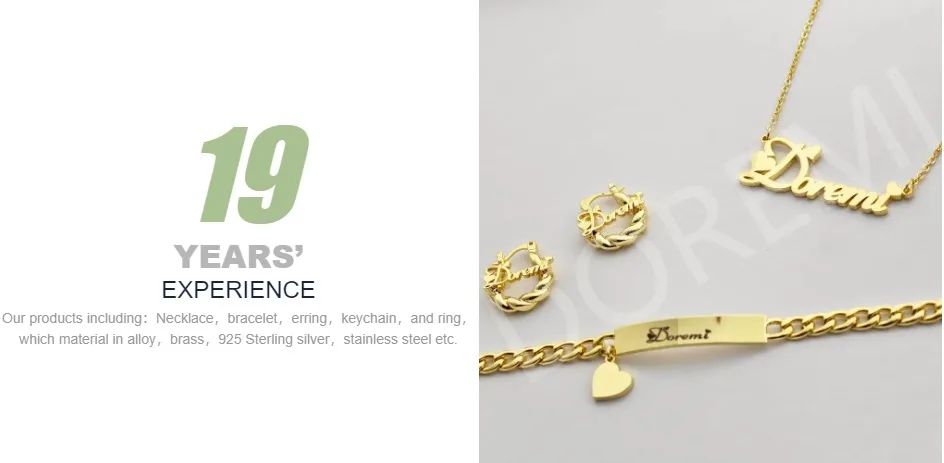 DOREMI Girls Kids Jewelry Set Custom Name Heart Font Necklace Engrave Bracelet 18mm Earring Women Personalized Kids Jewelry