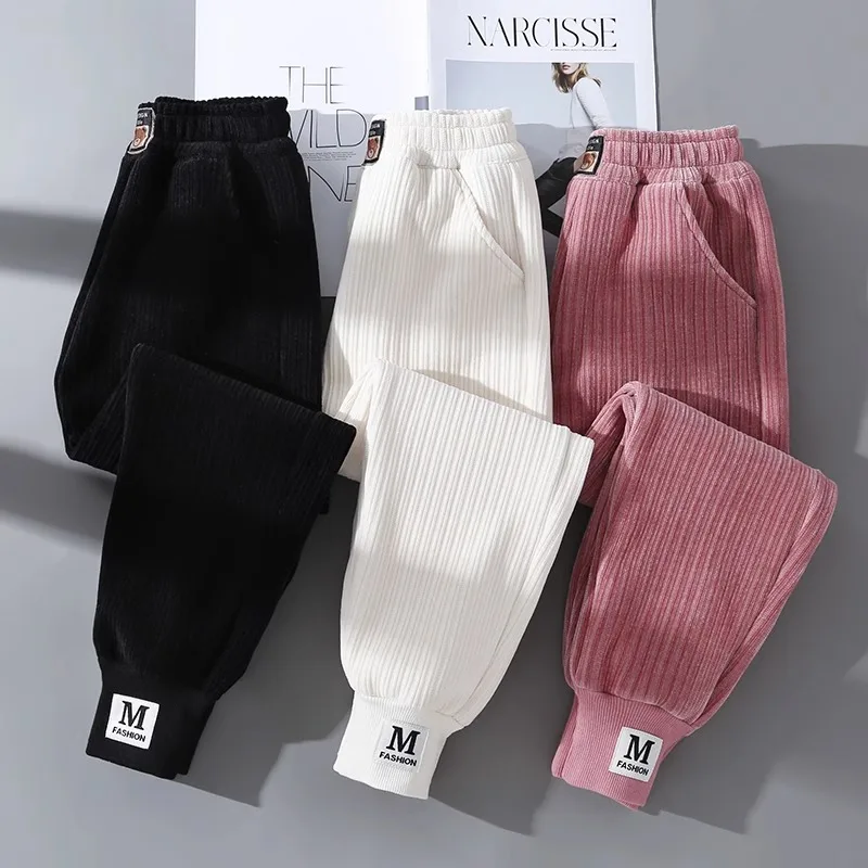 Children's Winter Warm Pant Kids Girls And Boy Sweatpants Winter Corduroy Thick Outer Wear Baby Sports Pants Children Boy Pant