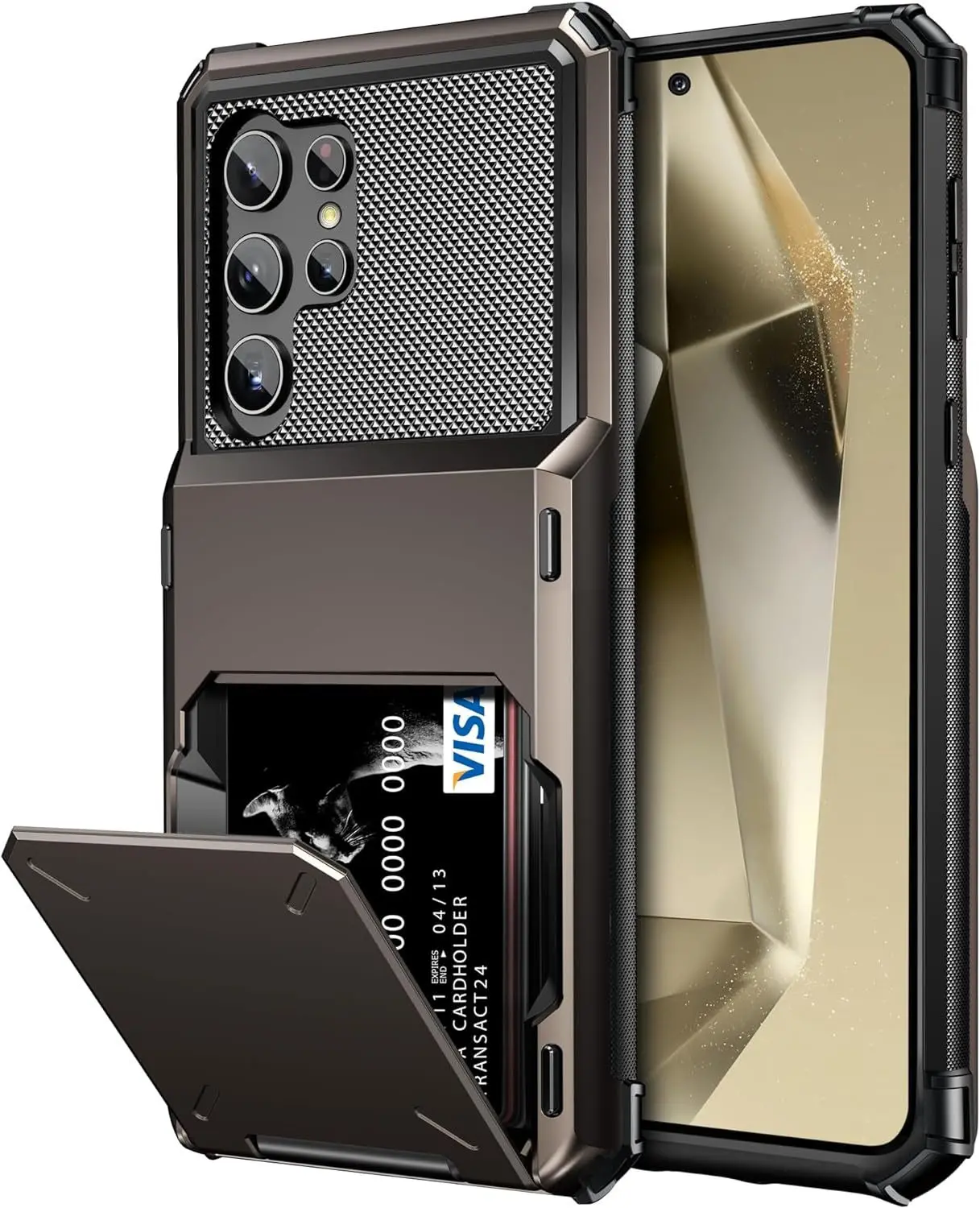 For Samsung Galaxy S25 S24 Ultra S25 S24 Plus S24 FE Wallet Case with Card Holder, Dual Layer Heavy Duty Shockproof Phone Cover