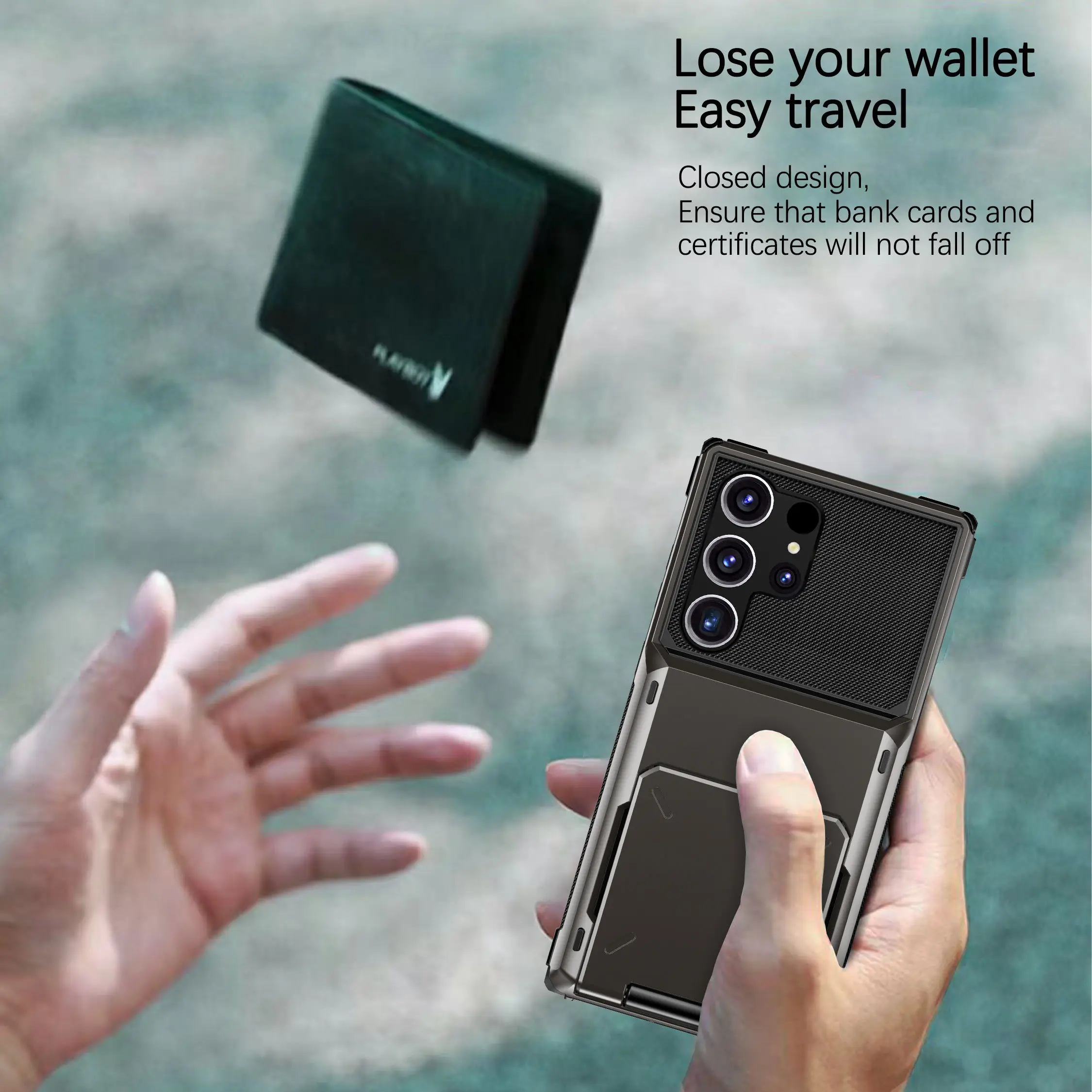 For Samsung Galaxy S25 S24 Ultra S25 S24 Plus S24 FE Wallet Case with Card Holder, Dual Layer Heavy Duty Shockproof Phone Cover