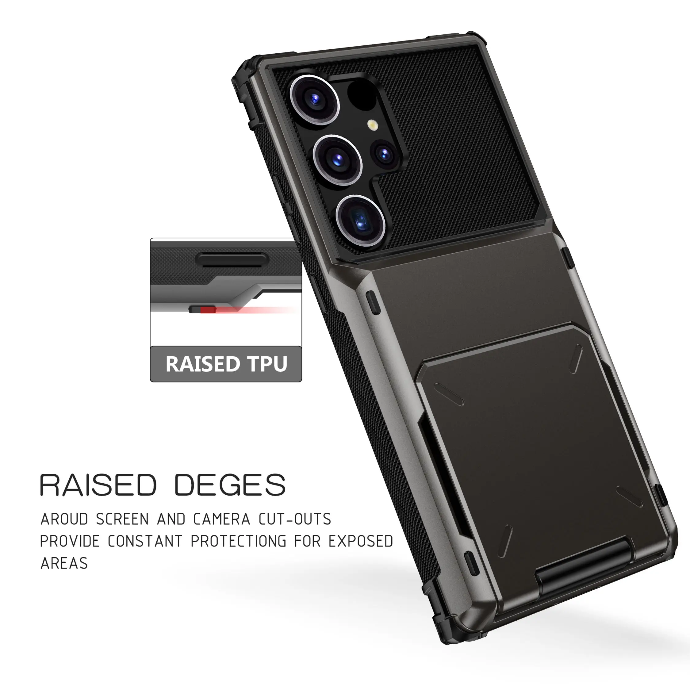 For Samsung Galaxy S25 S24 Ultra S25 S24 Plus S24 FE Wallet Case with Card Holder, Dual Layer Heavy Duty Shockproof Phone Cover