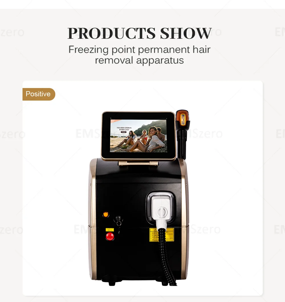 Portable 808 3wave Diode Permanent Hair Remove Fast Depilation Painfree Follicle Penetration Skin Rejuvenation Device
