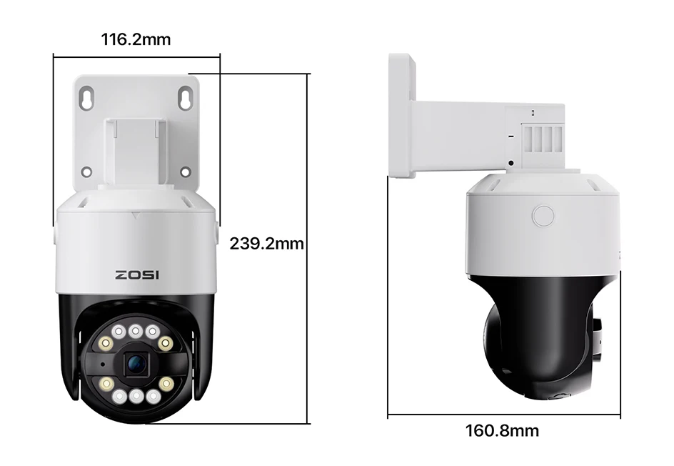 ZOSI C296 2PK/4PK 8MP PoE PTZ Camera Outdoor with Human Vehicle Detection 4K Color Night Vision Surveillance IP Security Camera