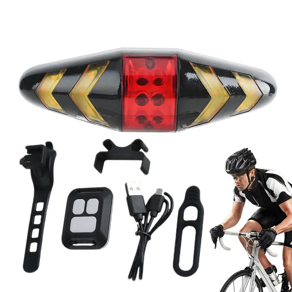 Bike Turn Signals Safety Warning Cycling Taillight 6 Lighting Modes Ultra Bright USB Rechargeable Wireless Remote Control
