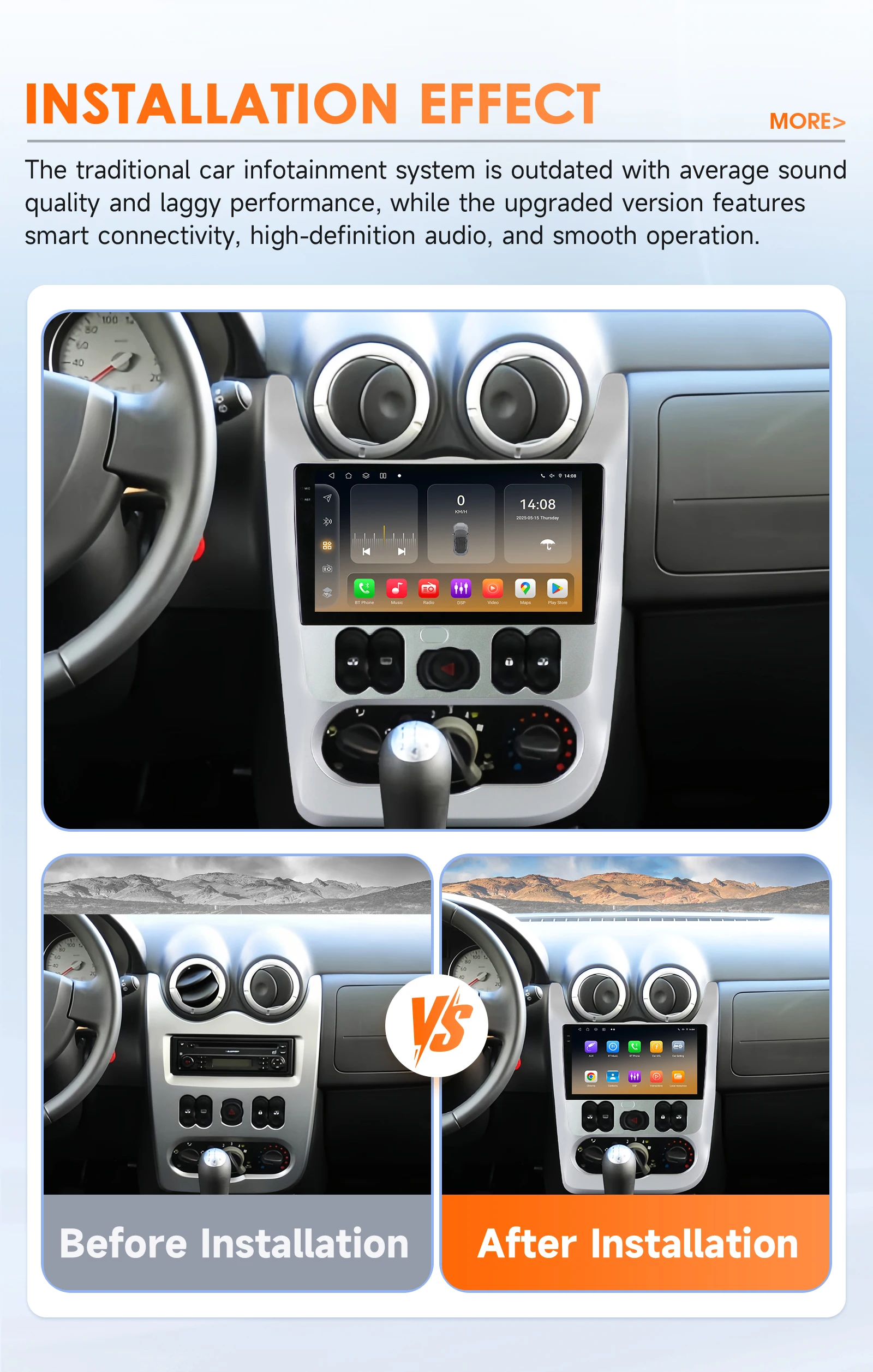 Hizpo Android 14 2Din Car Radio for Lada Renault Logan 1 Sandero 2009-2015 For Lada Largus 2012-2020 Carplay Navigation Stereo