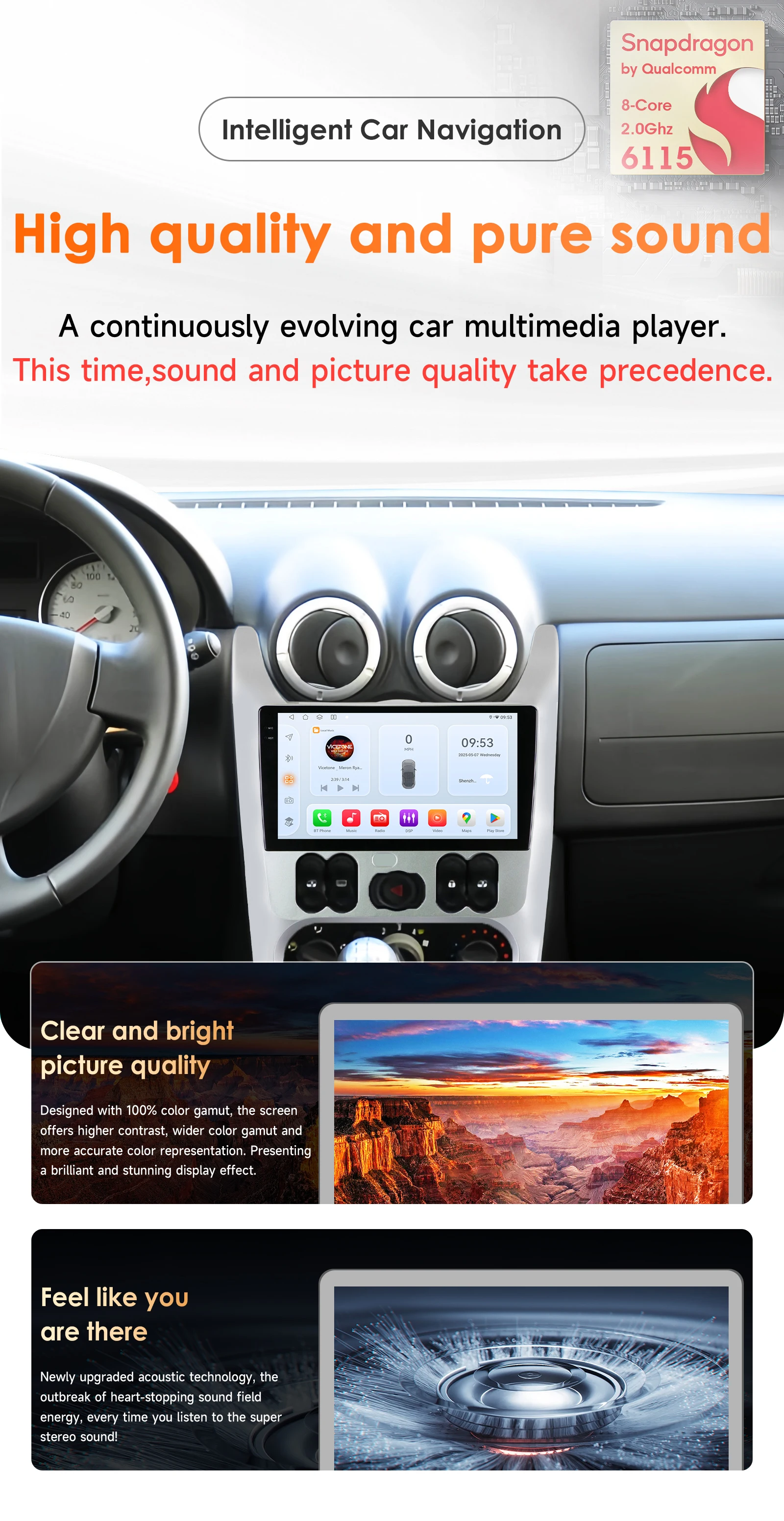 Hizpo Android 14 2Din Car Radio for Lada Renault Logan 1 Sandero 2009-2015 For Lada Largus 2012-2020 Carplay Navigation Stereo