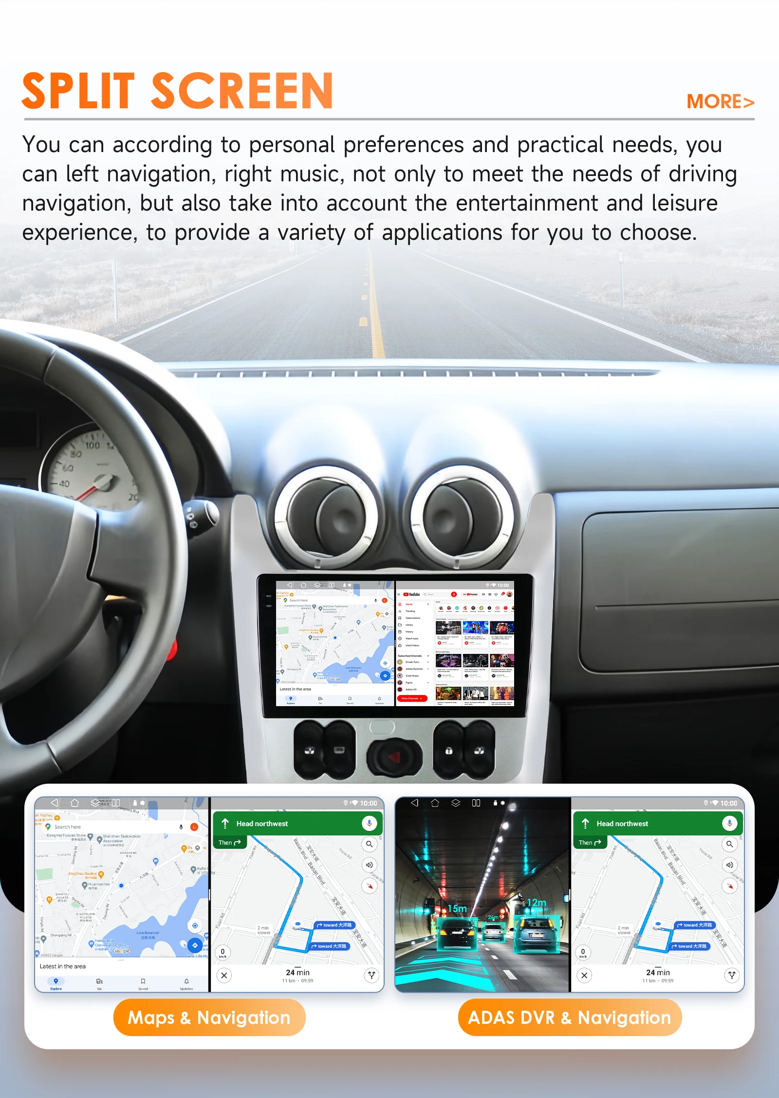 Hizpo Android 14 2Din Car Radio for Lada Renault Logan 1 Sandero 2009-2015 For Lada Largus 2012-2020 Carplay Navigation Stereo