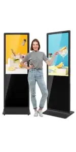 65 Inch 4K Digital Signage Kiosk Indoor Floor Standing Commercial Monitor Advertising Display LCD Totem with HDMI Input