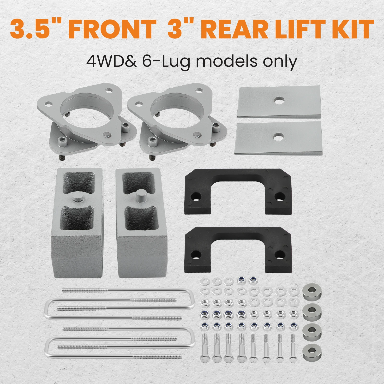 3.5" Front 3" inch Rear Level Lift Kit for Chevy Silverado 1500 4WD 07-18 6-Lug