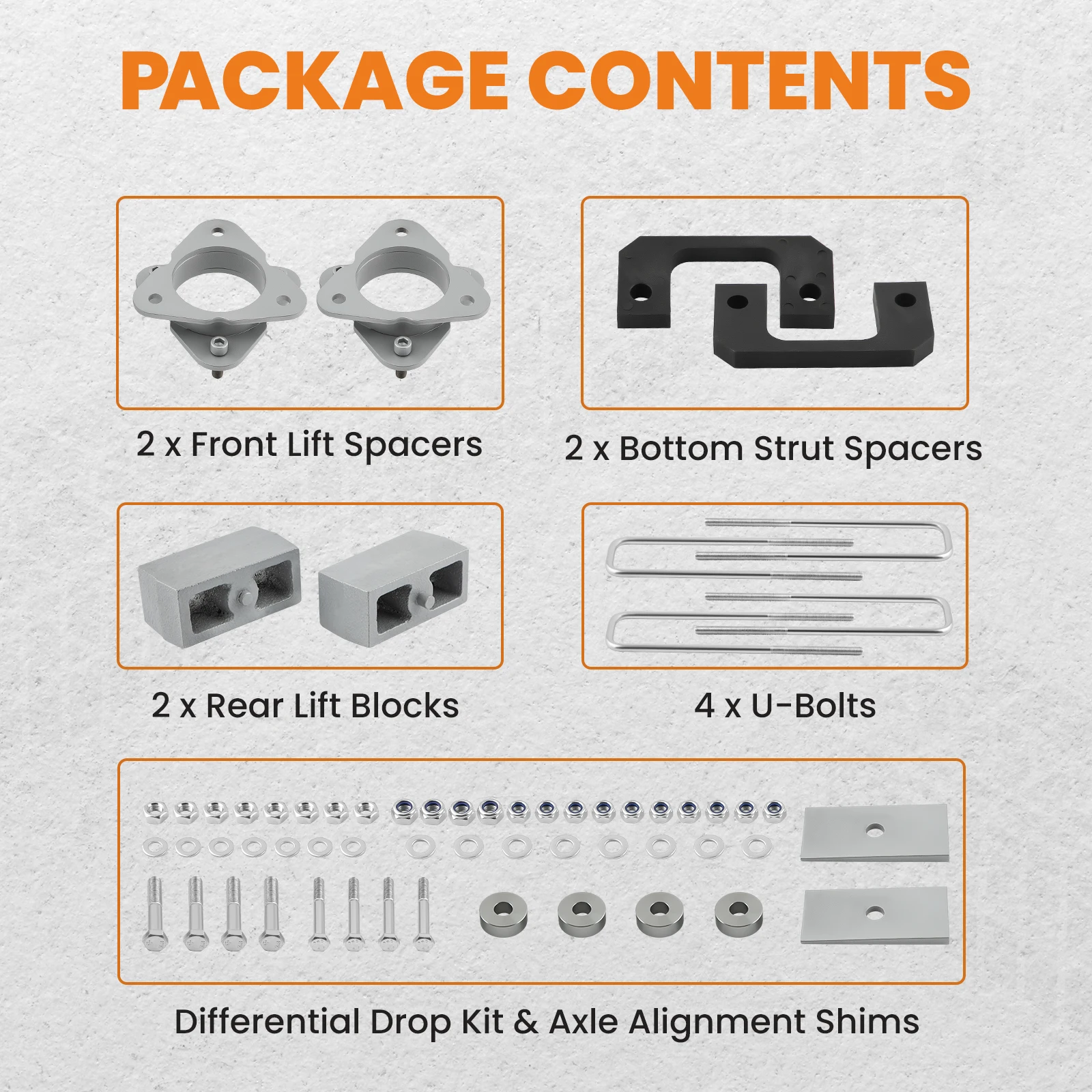 3.5" Front 3" inch Rear Level Lift Kit for Chevy Silverado 1500 4WD 07-18 6-Lug