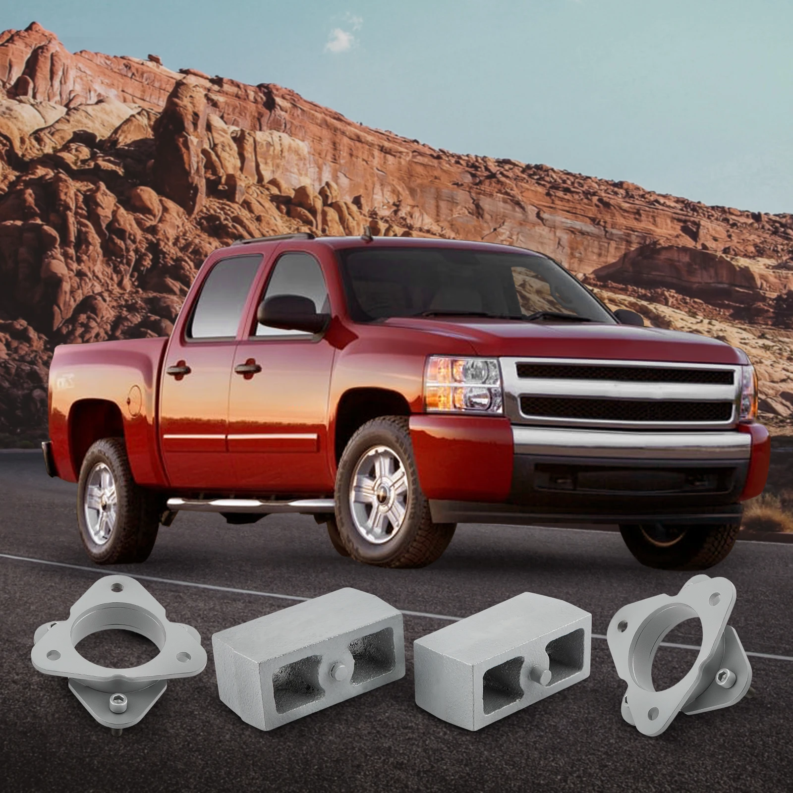 3.5" Front 3" inch Rear Level Lift Kit for Chevy Silverado 1500 4WD 07-18 6-Lug